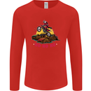 Christmas Santa Motocross Dirt Bike Mens Long Sleeve T-Shirt Red