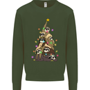 Christmas Sloth Tree Funny Xmas Kids Sweatshirt Jumper Forest Green