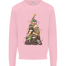 Christmas Sloth Tree Funny Xmas Kids Sweatshirt Jumper Light Pink