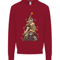 Christmas Sloth Tree Funny Xmas Kids Sweatshirt Jumper Red