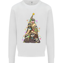 Christmas Sloth Tree Funny Xmas Kids Sweatshirt Jumper White