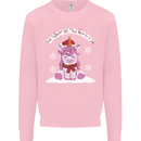 Christmas Snowicorn Funny Xmas Unicorn Mens Sweatshirt Jumper Light Pink