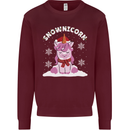 Christmas Snowicorn Funny Xmas Unicorn Mens Sweatshirt Jumper Maroon
