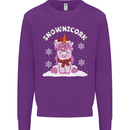 Christmas Snowicorn Funny Xmas Unicorn Mens Sweatshirt Jumper Purple