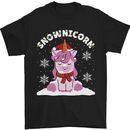 Christmas Snowicorn Funny Xmas Unicorn Mens T-Shirt Cotton Gildan Black