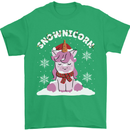 Christmas Snowicorn Funny Xmas Unicorn Mens T-Shirt Cotton Gildan Irish Green