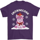 Christmas Snowicorn Funny Xmas Unicorn Mens T-Shirt Cotton Gildan Purple