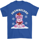 Christmas Snowicorn Funny Xmas Unicorn Mens T-Shirt Cotton Gildan Royal Blue