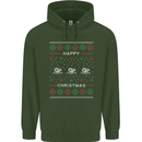 Christmas Swimming Design Childrens Kids Hoodie Forest Green