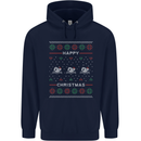 Christmas Swimming Design Childrens Kids Hoodie Navy Blue