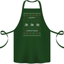 Christmas Swimming Design Cotton Apron 100% Organic Forest Green