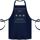 Christmas Swimming Design Cotton Apron 100% Organic Navy Blue