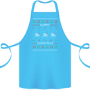 Christmas Swimming Design Cotton Apron 100% Organic Turquoise