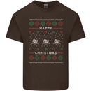 Christmas Swimming Design Kids T-Shirt Childrens Chocolate