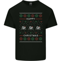 Christmas Swimming Design Mens Cotton T-Shirt Tee Top Black