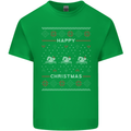 Christmas Swimming Design Mens Cotton T-Shirt Tee Top Irish Green