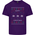 Christmas Swimming Design Mens Cotton T-Shirt Tee Top Purple