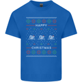 Christmas Swimming Design Mens Cotton T-Shirt Tee Top Royal Blue
