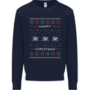Christmas Swimming Design Mens Sweatshirt Jumper Navy Blue