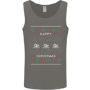 Christmas Swimming Design Mens Vest Tank Top Charcoal