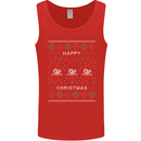 Christmas Swimming Design Mens Vest Tank Top Red