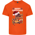 Christmas T-Rex Funny Dinosaur Mens Cotton T-Shirt Tee Top Orange