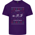 Christmas Triathlon Funny Fitness Gym Mens Cotton T-Shirt Tee Top Purple