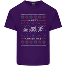 Christmas Triathlon Funny Fitness Gym Mens Cotton T-Shirt Tee Top Purple
