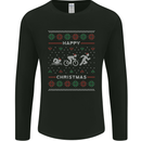 Christmas Triathlon Funny Fitness Gym Mens Long Sleeve T-Shirt Black