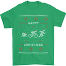 Christmas Triathlon Funny Fitness Gym Mens T-Shirt Cotton Gildan Irish Green