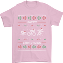 Christmas Triathlon Funny Fitness Gym Mens T-Shirt Cotton Gildan Light Pink
