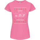 Christmas Triathlon Funny Fitness Gym Womens Petite Cut T-Shirt Azalea