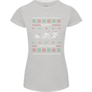 Christmas Triathlon Funny Fitness Gym Womens Petite Cut T-Shirt Sports Grey