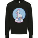 Christmas Unicorn Snow Globe Mens Sweatshirt Jumper Black