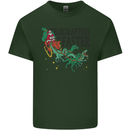 Christmas Velociraptors are Faster Dinosaur Mens Cotton T-Shirt Tee Top Forest Green