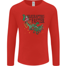 Christmas Velociraptors are Faster Dinosaur Mens Long Sleeve T-Shirt Red