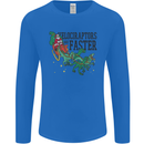 Christmas Velociraptors are Faster Dinosaur Mens Long Sleeve T-Shirt Royal Blue