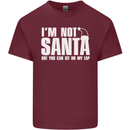 Christmas You Can Sit on My Lap Funny Mens Cotton T-Shirt Tee Top Maroon