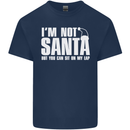 Christmas You Can Sit on My Lap Funny Mens Cotton T-Shirt Tee Top Navy Blue