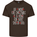 Christmas a Home for Every Shelter Dog Mens Cotton T-Shirt Tee Top Dark Chocolate