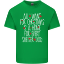 Christmas a Home for Every Shelter Dog Mens Cotton T-Shirt Tee Top Irish Green
