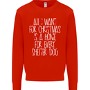 Christmas a Home for Every Shelter Dog Mens Sweatshirt Jumper Bright Red