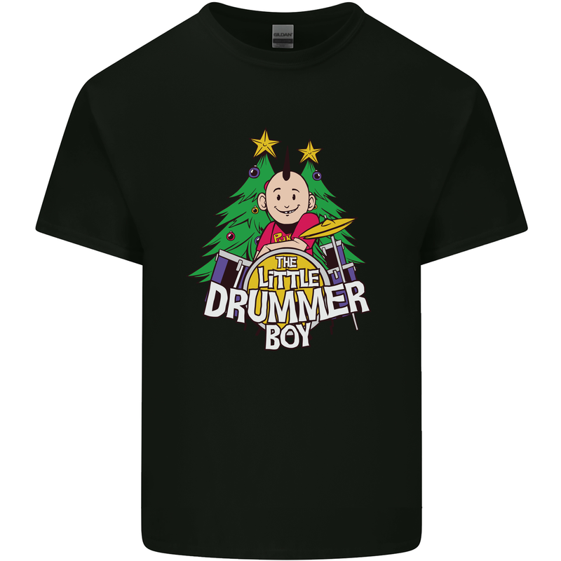 Christmas the Little Drummer Boy Funny Mens Cotton T-Shirt Tee Top Black