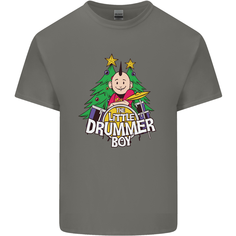 Christmas the Little Drummer Boy Funny Mens Cotton T-Shirt Tee Top Charcoal