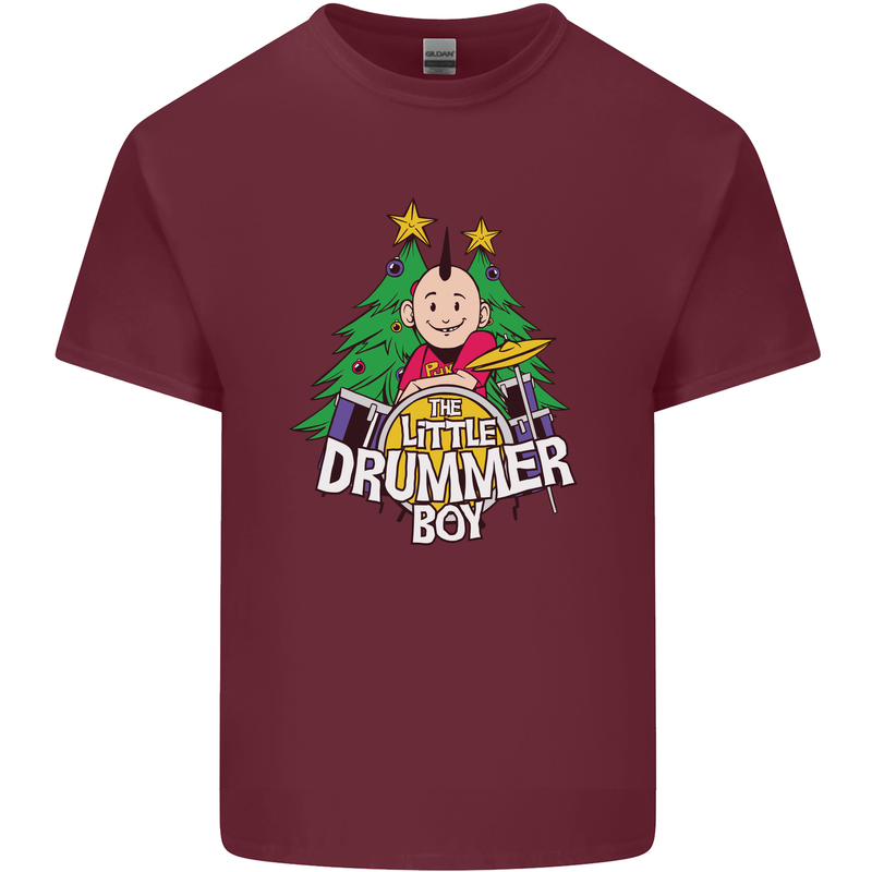 Christmas the Little Drummer Boy Funny Mens Cotton T-Shirt Tee Top Maroon