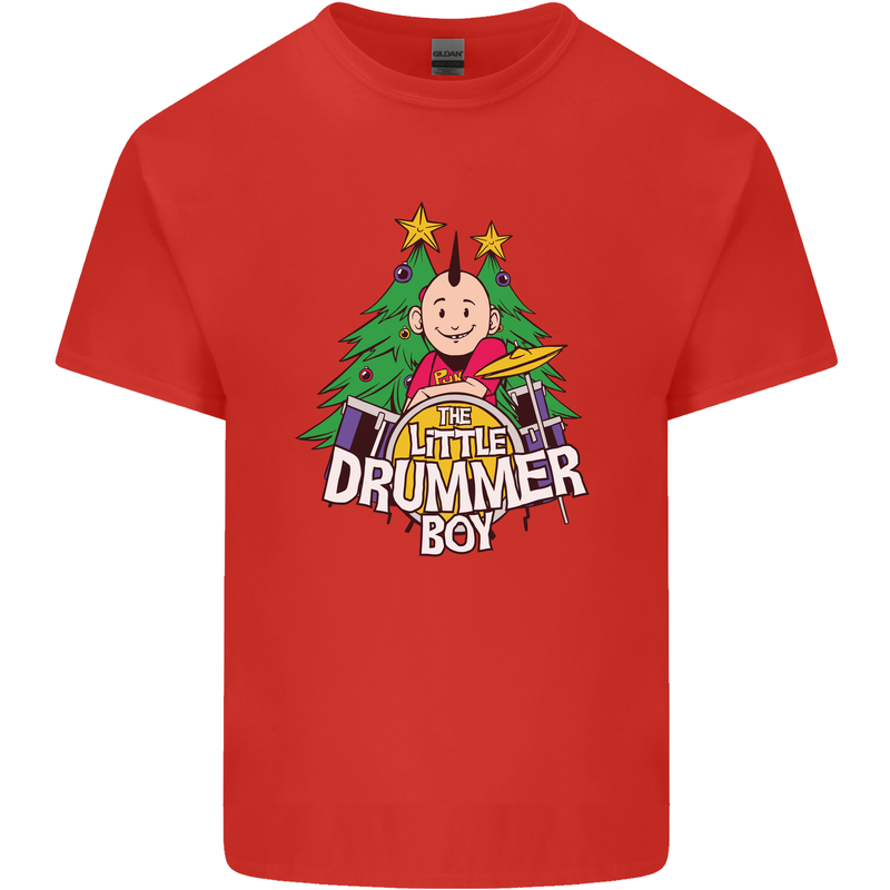 Christmas the Little Drummer Boy Funny Mens Cotton T-Shirt Tee Top Red