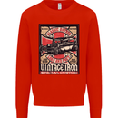 Classic Hotrod Vintage Iron Hot Rod Dragster Kids Sweatshirt Jumper Bright Red