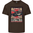 Classic Hotrod Vintage Iron Hot Rod Dragster Mens Cotton T-Shirt Tee Top Dark Chocolate