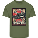 Classic Hotrod Vintage Iron Hot Rod Dragster Mens Cotton T-Shirt Tee Top Military Green