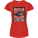 Classic Hotrod Vintage Iron Hot Rod Dragster Womens Petite Cut T-Shirt Red